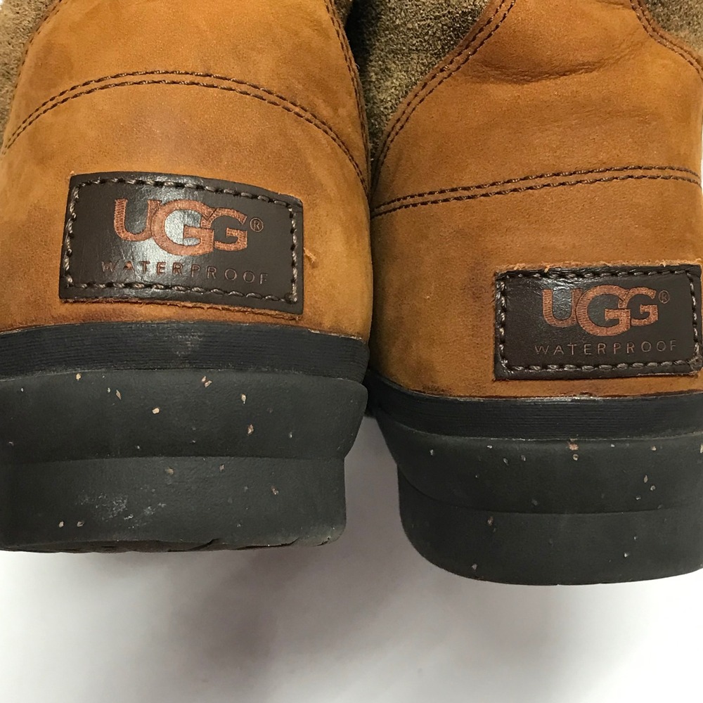 UGG Australia Adirondack Waterproof Duck Boots Brown Leather Suede Shearling - Picture 16 of 16